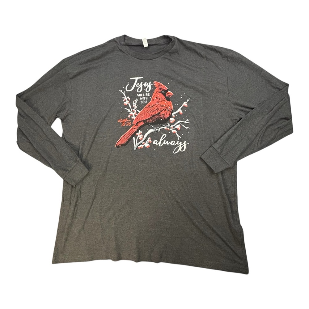 Lif Apparel Women’s 3X Matthew 28:20 Jesus Will Be With You Always Cardinal God